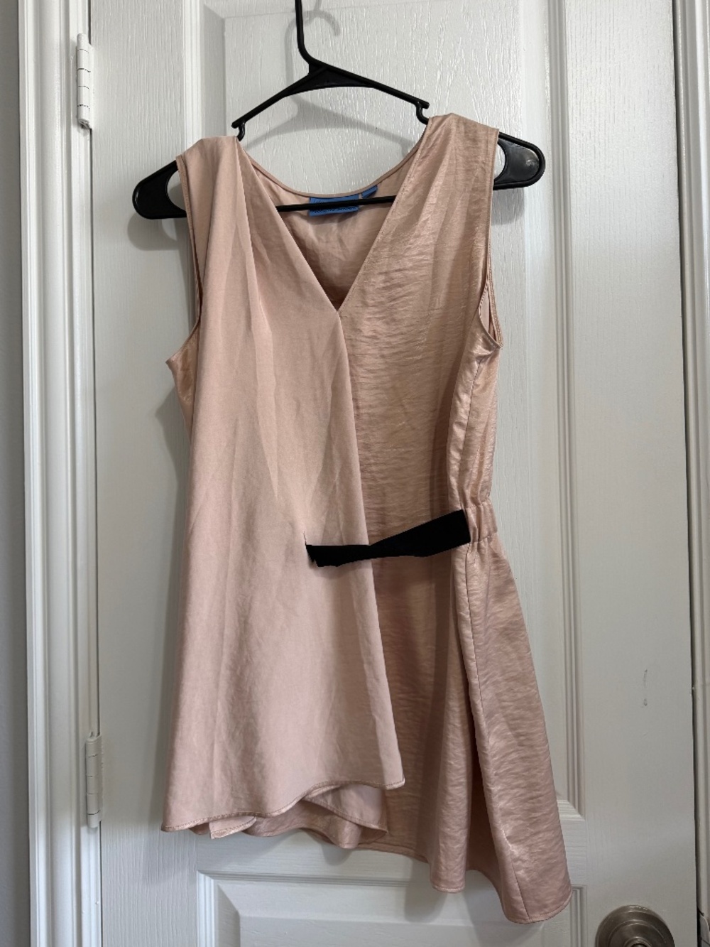 Simply Vera Vera Wang Champagne Satin Asymmetrical Wrap Tunic M